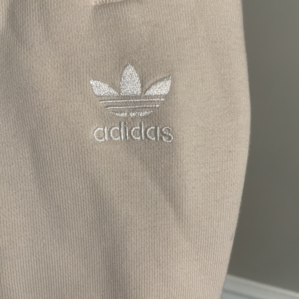 Adidas cream colored soft sweat pants